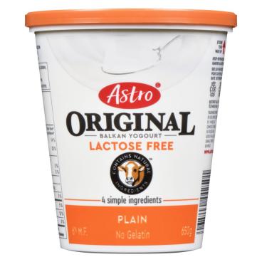 Astro Lactose Free Plain Balkan Yogourt 6% M.F. 650g