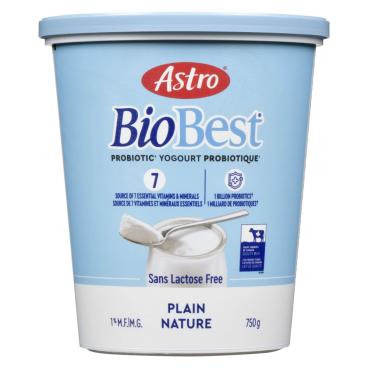 Astro Lactose Free Plain Probiotic Yogourt 1% M.F. 750g