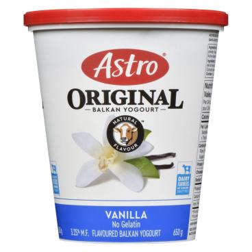 Astro Vanilla Balkan Yogourt 3.25% M.F. 650g