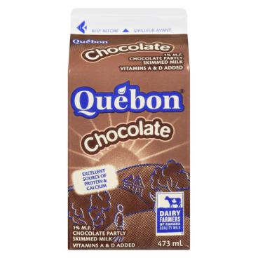 Québon Partly Skimmed Chocolate Milk 1% M.F. 473ml
