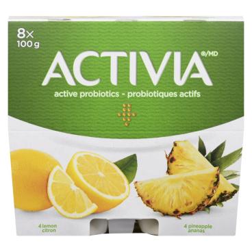 Activia Lemon Pineapple Probiotic Yogurt 8x100g