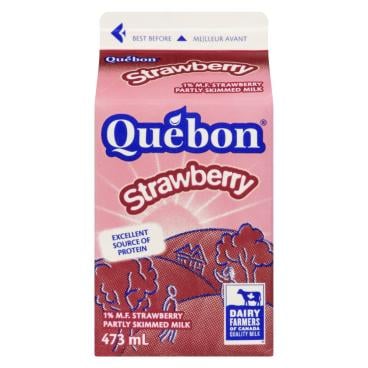 Québon Partly Skimmed Strawberry Milk 1% M.F. 473ml