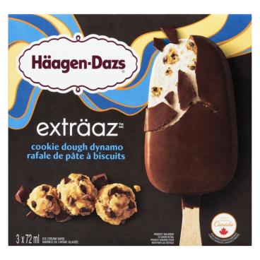 Häagen-Dazs Cookie Dough Dynamo Ice Cream Bars 3x72ml