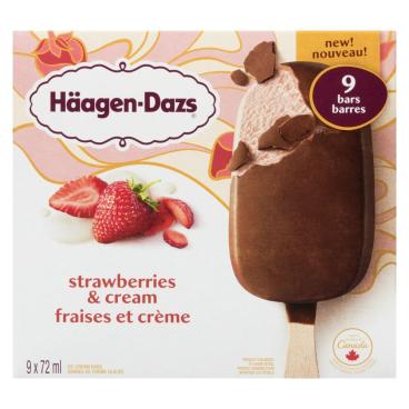 Häagen-Dazs Strawberries & Cream Ice Cream Bars 9x72ml
