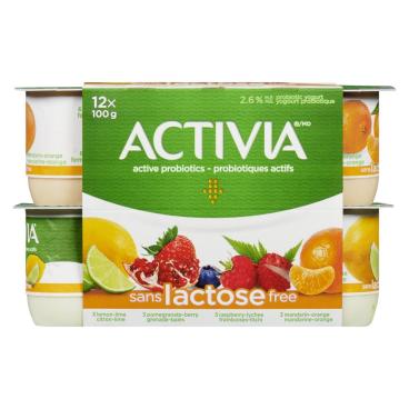 Activia Lactose Free Lemon-Lime Pomegrenate-Berry Raspberry-Lichee Mandarin-Orange Probiotic Yogurt 12x100g