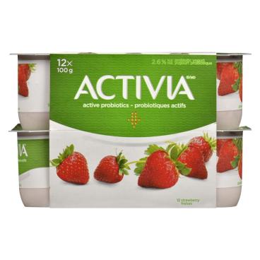 Activia Strawberry Probiotic Yogurt 12x100g