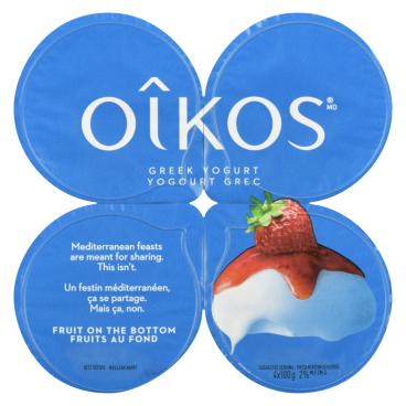 Oîkos Strawberry Greek Yogurt 2% M.F. 4x100g