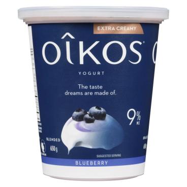 Oîkos Blueberry Extra Creamy Yogurt 9% M.F. 650g