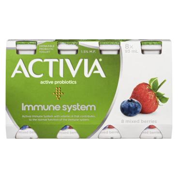 Activia Mixed Berries Drinkable Probiotic Yogurt 1.5% M.F. 8x93ml