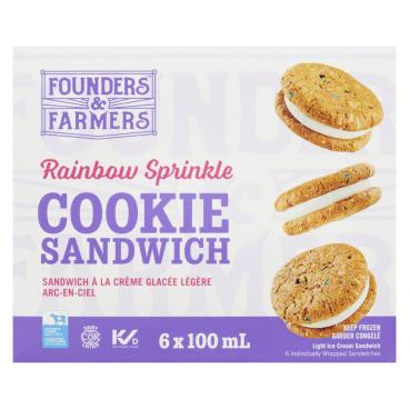 Founders & Farmers Rainbow Sprinkle Cookie Ice Cream Sandwiches 6x100ml