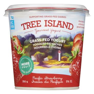 Tree Island Gourmet Yogurt Grass-Fed Pacific Strawberry Yogurt 5% M.F. 350g