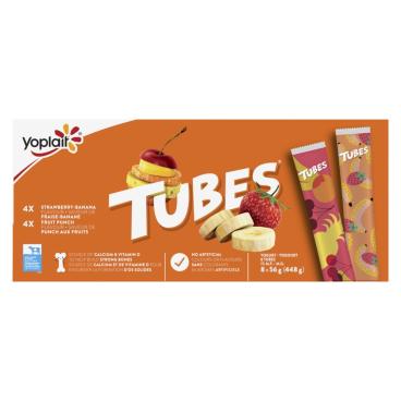 Tubes Fruit Punch, Strawberry-Banana Drinkable Yogurt 1% M.F. 8x56g