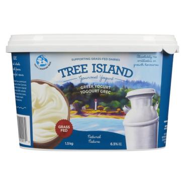 Tree Island Gourmet Yogurt Grass-Fed Natural Greek Yogurt 6.5% M.F. 1.5kg