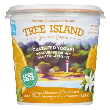 Tree Island Gourmet Yogurt Grass-Fed Orange Blossom & Cardamom Yogurt 6.5% M.F. 350g