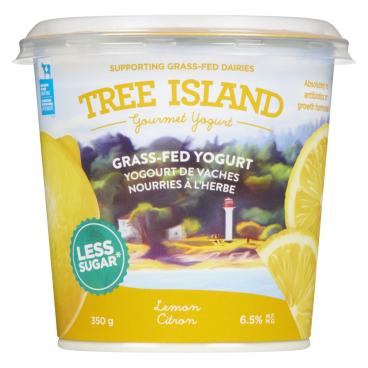 Tree Island Gourmet Yogurt Grass-Fed Lemon Yogurt 6.5% M.F. 350g