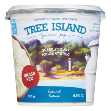 Tree Island Gourmet Yogurt Grass-Fed Natural Greek Yogurt 6.5% M.F. 350g