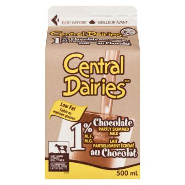 Central Dairies Partly Skimmed Chocolate Milk 1% M.F. 500ml