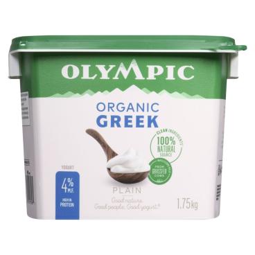 Olympic Organic Greek Plain Yogurt 4% M.F. 1.75kg
