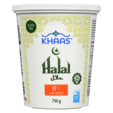 Khaas Halal Plain Yogurt 0% M.F. 750g