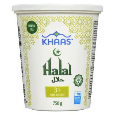 Khaas Halal Plain Yogurt 3% M.F. 750G