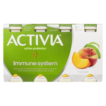 Activia Peach Drinkable Probiotic Yogurt 1.5% M.F. 8x93ml