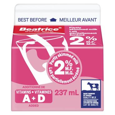 Beatrice Partly Skimmed Milk 2% M.F. 237ml