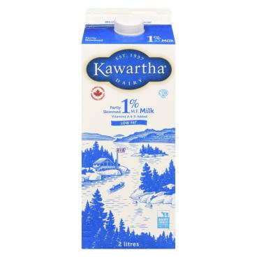 Kawartha Dairy Partly Skimmed Milk 1% M.F. 2L
