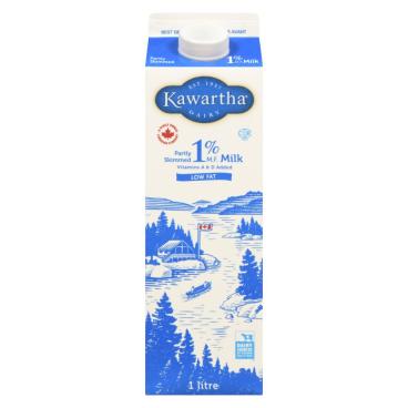 Kawartha Dairy Partly Skimmed Milk 1% M.F. 1L