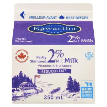 Kawartha Dairy Partly Skimmed Milk 2% M.F. 250ml