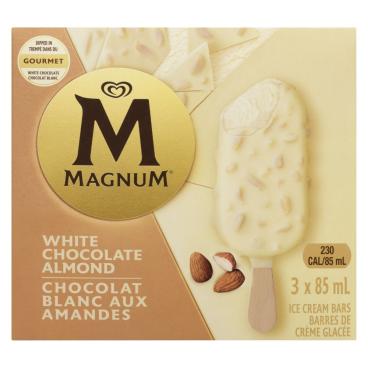 Magnum White Chocolate Almond Ice Cream Bars 3x85ml