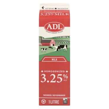 ADL Homogenized Milk 3.25% M.F. 1L