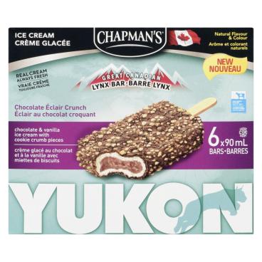Chapman's Lynx Bar Chocolate Éclair Ice Cream Bars 6x90ml