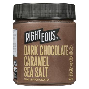 Righteous Dark Chocolate Caramel Sea Salt Gelato 473ml