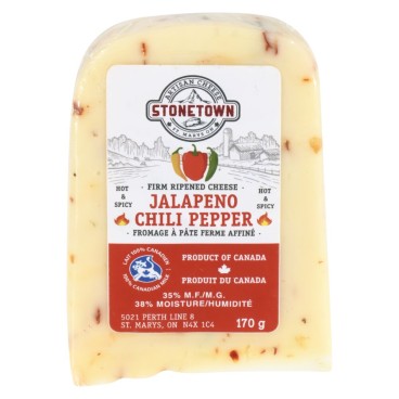 Stonetown Artisan Cheese Jalapeño Chili Pepper Firm Ripened Cheese 170g