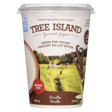 Tree Island Gourmet Yogurt Grass-Fed Vanilla Bean Cream Top Yogurt 3.5% M.F. 500g