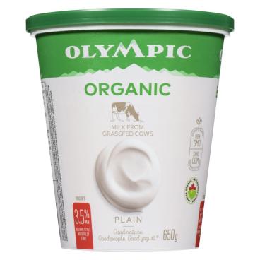 Olympic Organic Plain Balkan-Style Yogurt 3.5% M.F. 650g