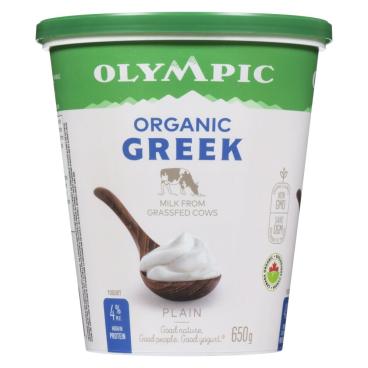 Olympic Organic Greek Plain Yogurt 4% M.F. 650g