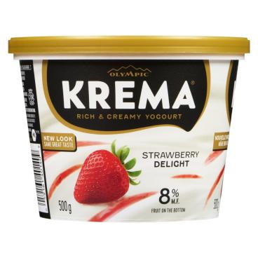 Olympic Krema Strawberry Balkan Style Yogurt 8% M.F. 500g