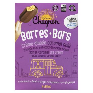 Chagnon Salted caramel with caramal sauce bars ice cream chocolate covered 4x68ml