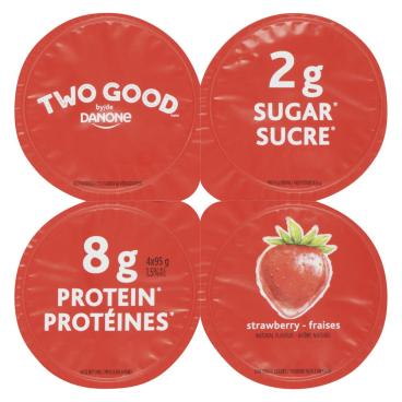 Two Good By Danone Strawberry Greek Yogurt 1.5% M.F. 4x95g