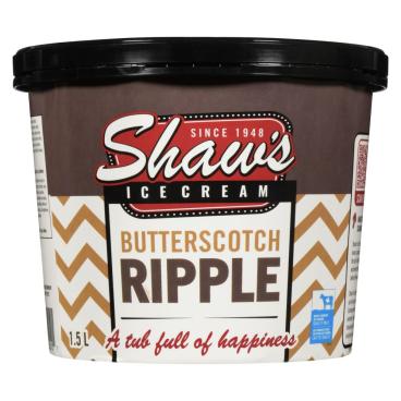 Shaw's Ice Cream Butterscotch Ripple Ice Cream 1.5L