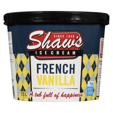 Shaw's Ice Cream French Vanilla Ice Cream 1.5L