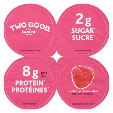 Two Good By Danone Raspberry Greek Yogurt 1.5% M.F. 4x95g