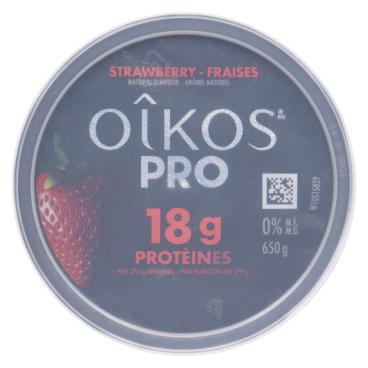 Oîkos Pro Strawberry Greek Yogurt 0% M.F. 650g