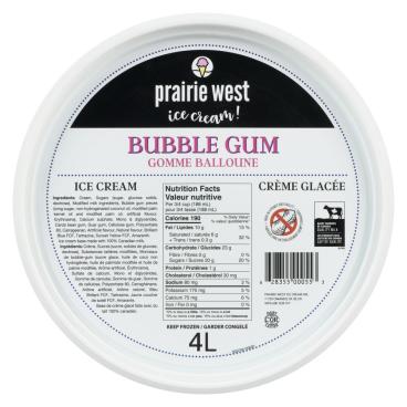 Prairie West Ice Cream! Bubble Gum Ice Cream 4L