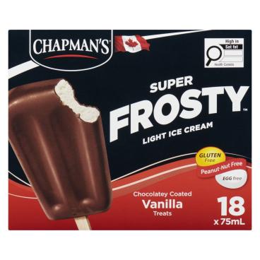 Chapman's Super Frosty Vanilla Ice Cream Bars 18x75ml