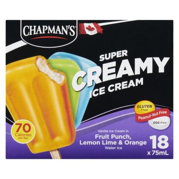 Chapman's Super Creamy Vanilla Ice Cream Bars In Water Ice 18x75ml