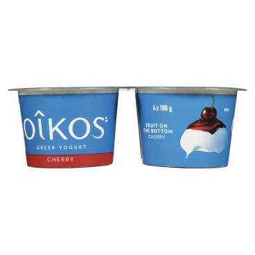 Oîkos Cherry Greek Yogurt 0% M.F. 4x100g