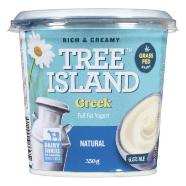 Tree Island Gourmet Yogurt Grass-Fed Natural Greek Yogurt 6.5% M.F. 350g