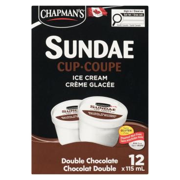 Chapman's Sundae Cup Double Chocolate Ice Cream 12X115ml
